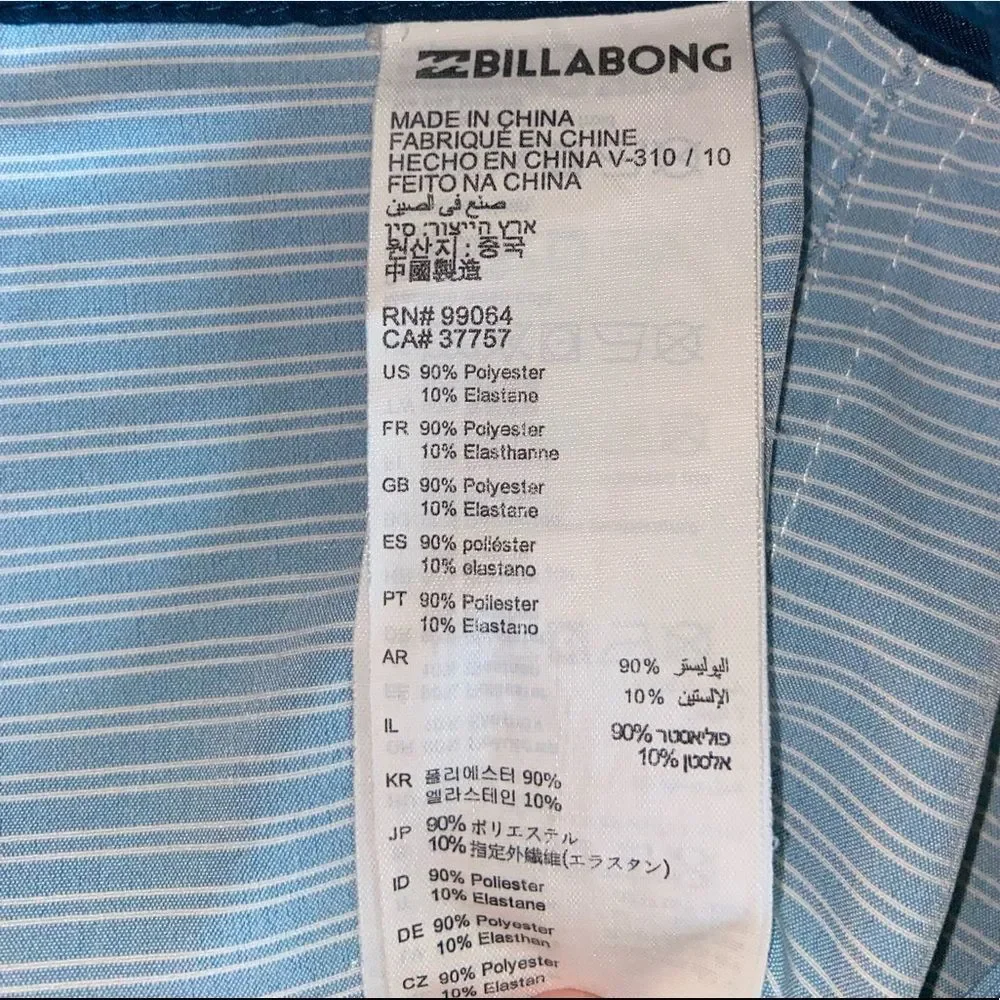 Billabong Platinum X Boardshorts Boys 10 Waist 25”
